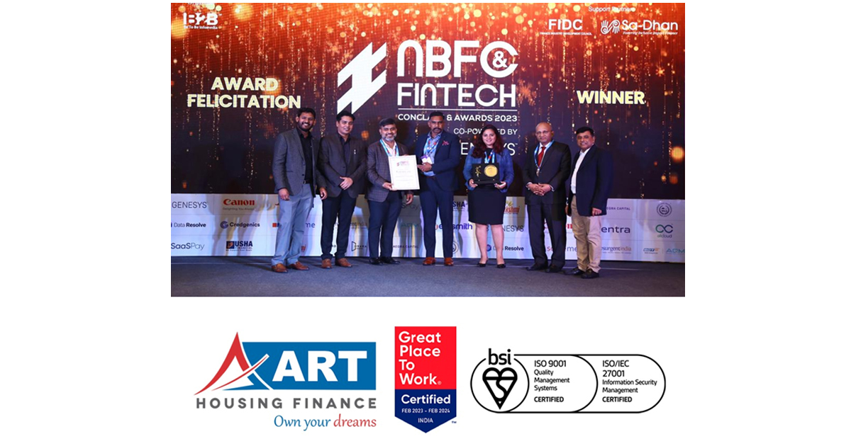 ART Housing Finance Wins Three Prestigious Awards Bharat Mirror English