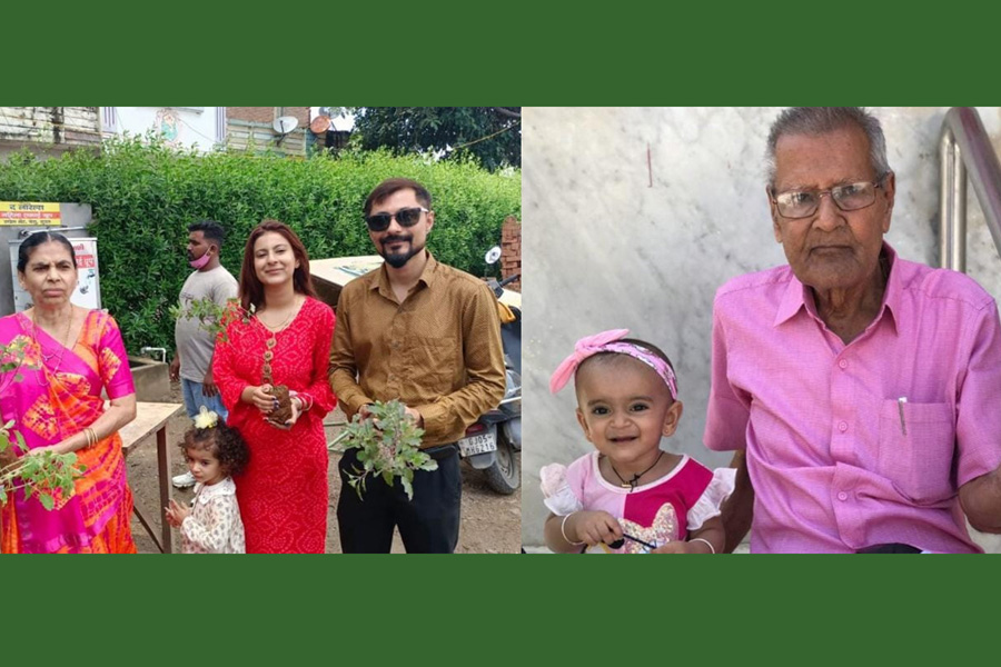 Granddaughter's plantation in memory of Dada, Shashikant Shantilal Vakharia