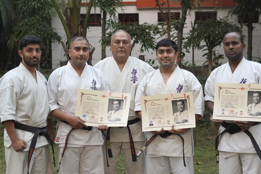 Proud moment for Shivaji Ganguly's Academy as their 3 direct disciples achieved 5th Dan Black belt - Shihan