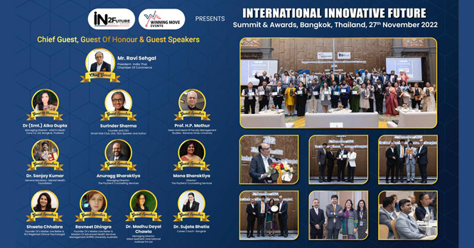 International Innovative Future Summit and Awards 2022 organized by Winning Move & In2future in Bangkok Thailand